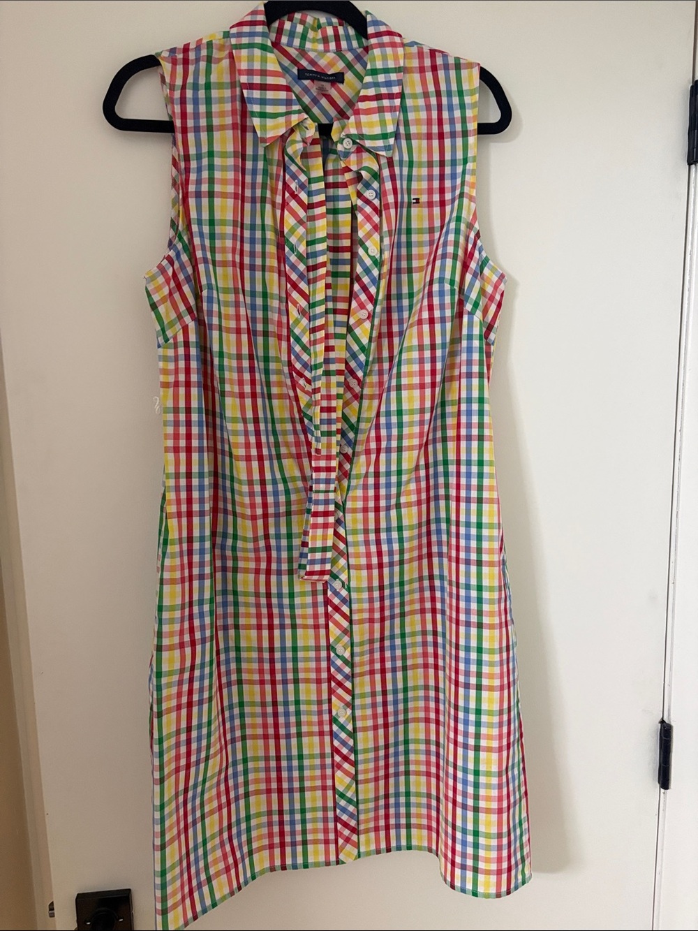 Tommy Hilfiger Sleeveless Plaid Cotton Dress - Multicolor